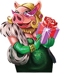 Piggy Riches MegaWays Slot Lady Pig Character